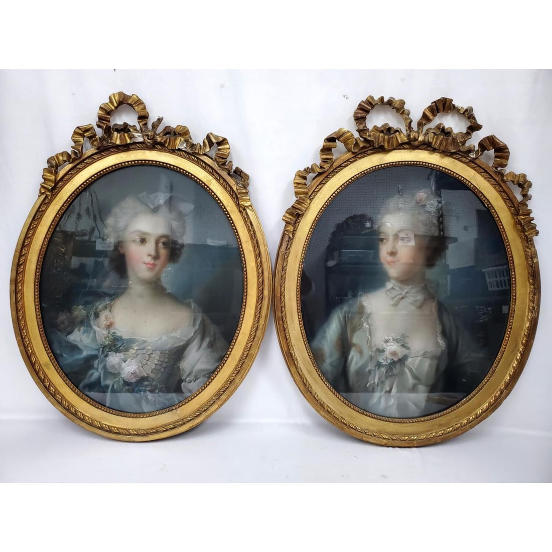 Lot of 2 Early 19th C. Antique Large Paintings (1 of 6)