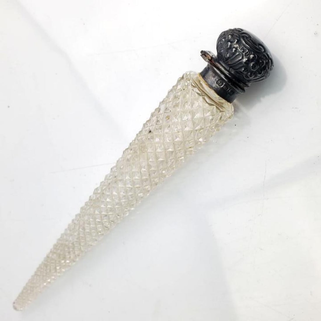 Antique English Sterling Mounted Cut Glass Perfume (1 of 5)