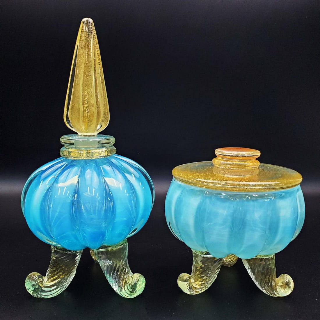 2 Vintage Murano Italian Glass Vanity Set (1 of 5)