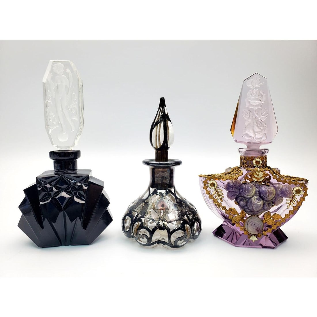 Lot of 3 Perfume Glass Bottles (1 of 6)