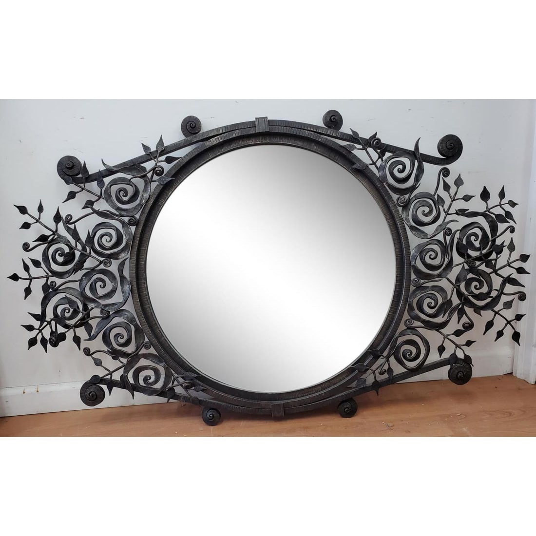 Large Art Deco Style Wrought Iron Mirror (1 of 4)
