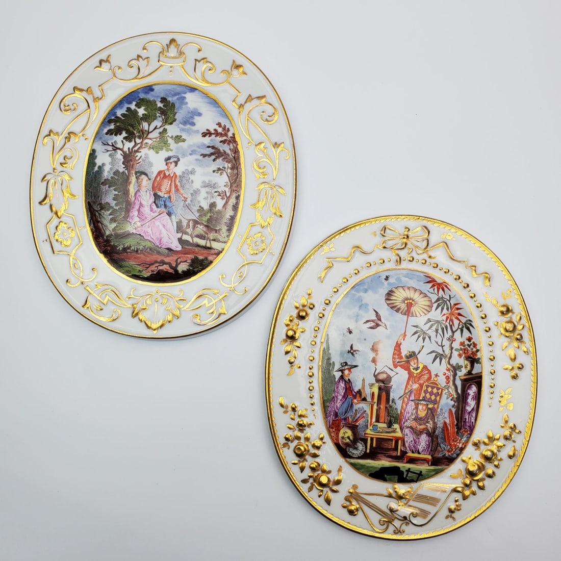 Lot of 2 Meissen Porcelain Hand Painted Plaques (1 of 6)