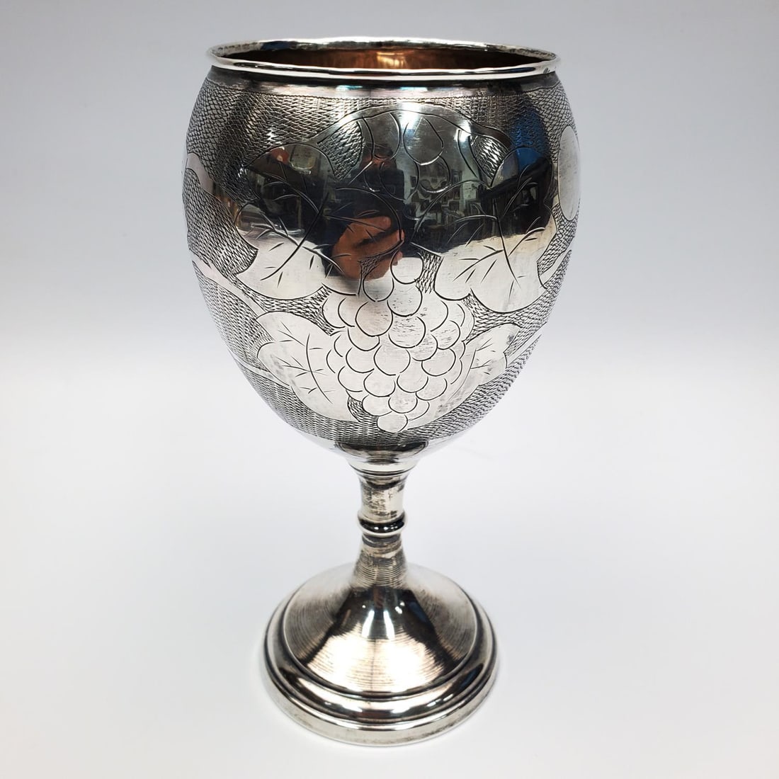 Judaica Old Large 800 Silver Kiddush Cup (1 of 4)