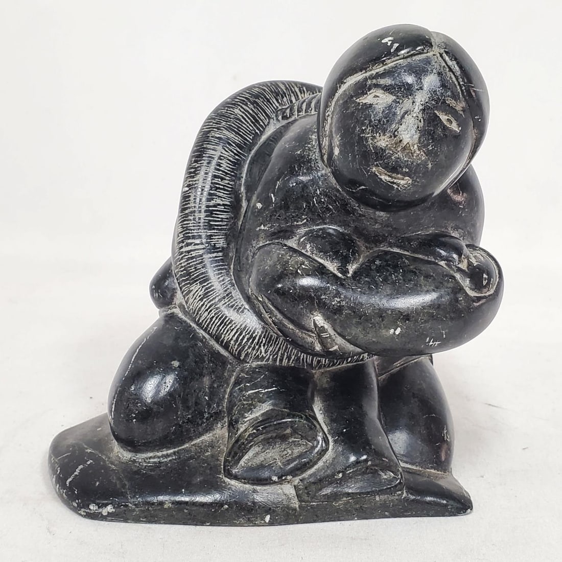 Vintage Signed Carved Stone Eskimo Art