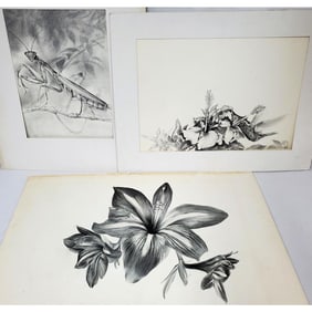 3 Joseph & Eva Cellini Watercolor/Pencil Drawings