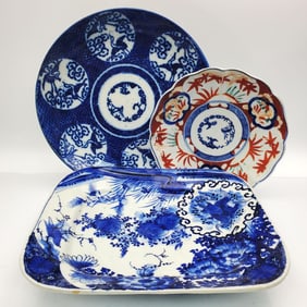 Lot of 3 Antique Chinese Porcelain Plates