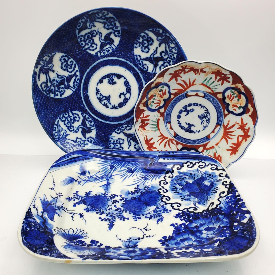 Lot of 3 Antique Chinese Porcelain Plates (1 of 3)