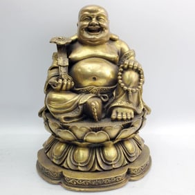 Chinese Brass Figure of Seated Buddha