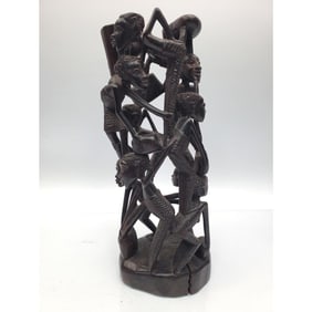 Vintage African Tribal Carved Wood Sculpture