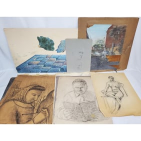 Lot of Drawings & Paintings by Honig & Sherbell