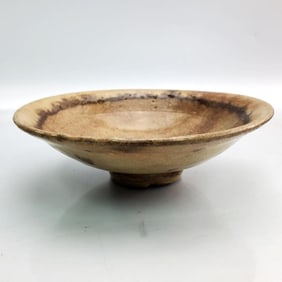 Korean Ceramic Glazed Footed Bowl
