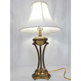 Brass Table Lamp w/ Original Shade