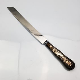 Judaica Sterling Silver Handled Challah Knife