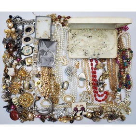 Large Bag Lot of Costume Jewelry