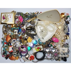 Large Bag Lot of Costume Jewelry
