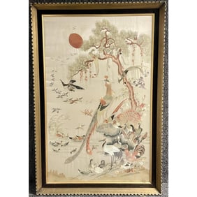 Chinese Embroidery on Fabric of Various Birds