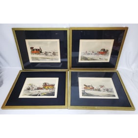 Lot of 4 James Pollard Prints