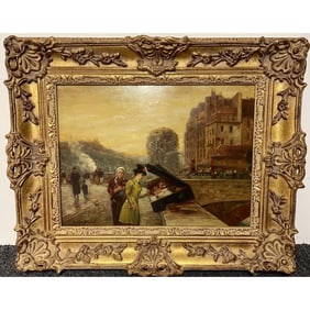 Vintage Signed Painting, Oil on Wood Panel