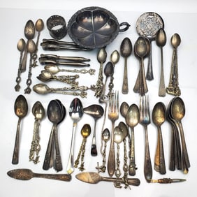 Bag Lot of Silver-Plated Items