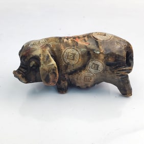 Antique Chinese Carved Pig Figure