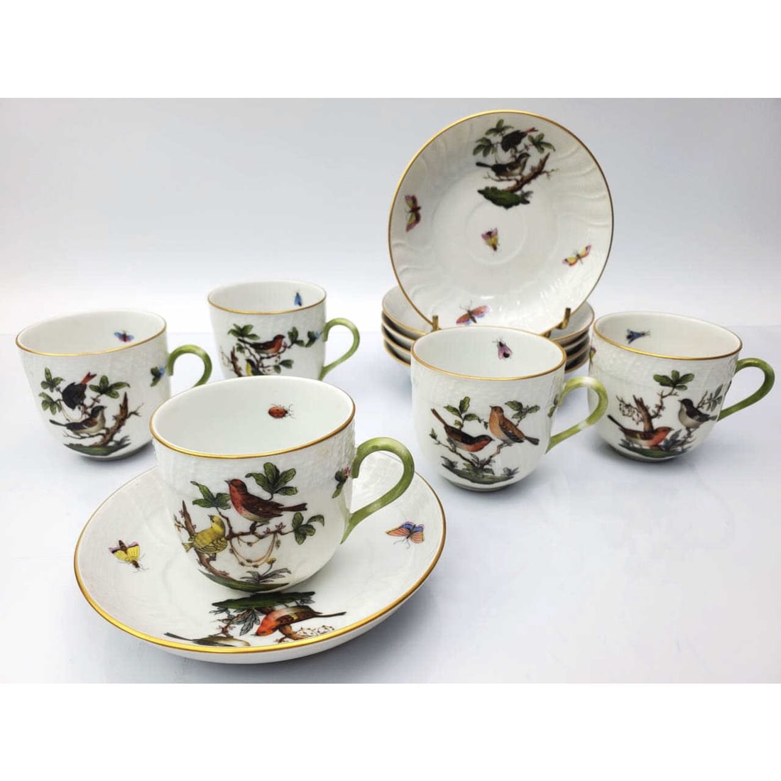 5 Herend Porcelain "Rothschild" Cups & Saucers (1 of 4)
