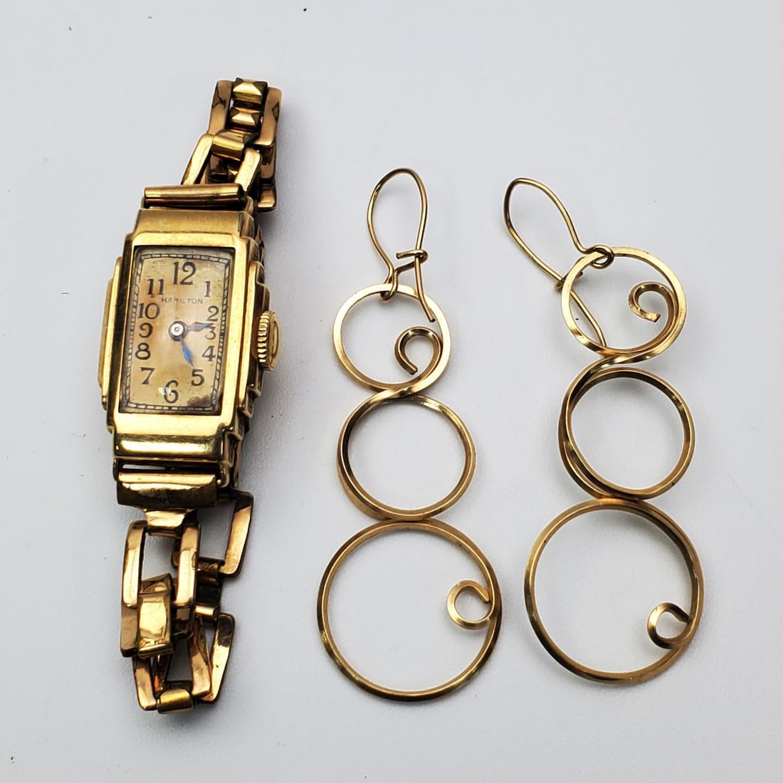 Antique Art Deco Gold Plated Hamilton Watch (1 of 2)