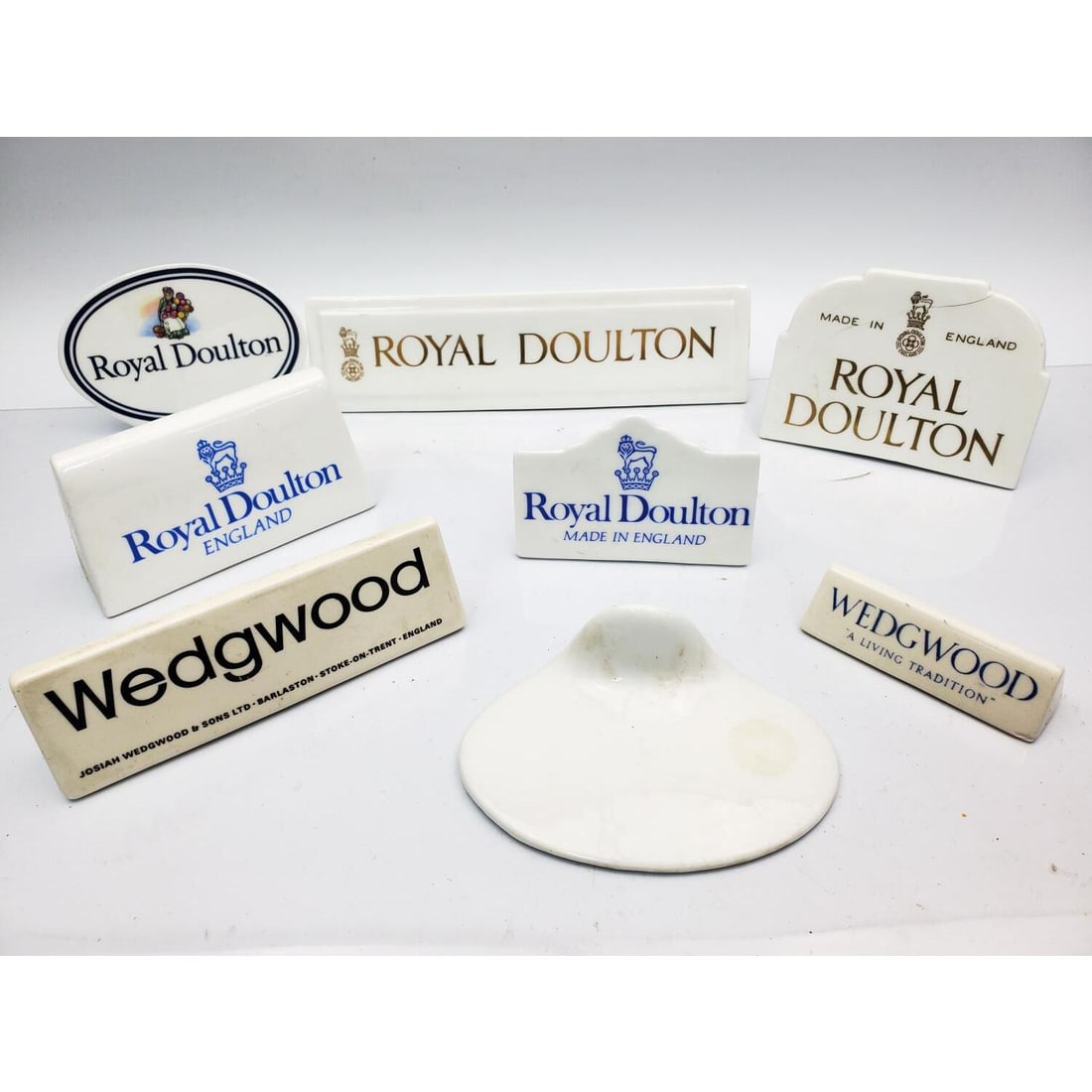 Group Lot of Vintage English Porcelain Signs (1 of 2)