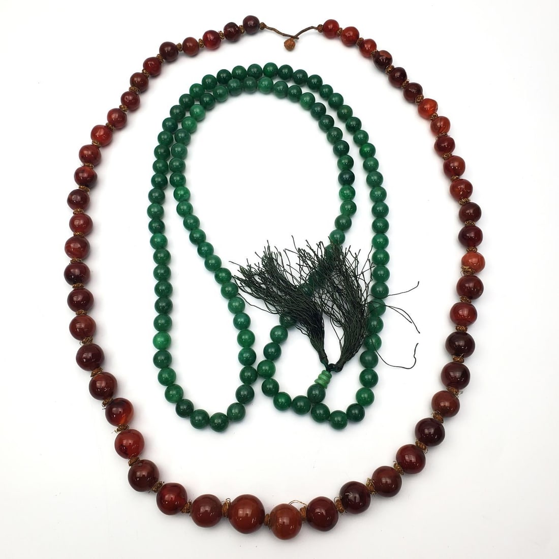 Lot of 2 Agate Beaded Necklaces (1 of 3)