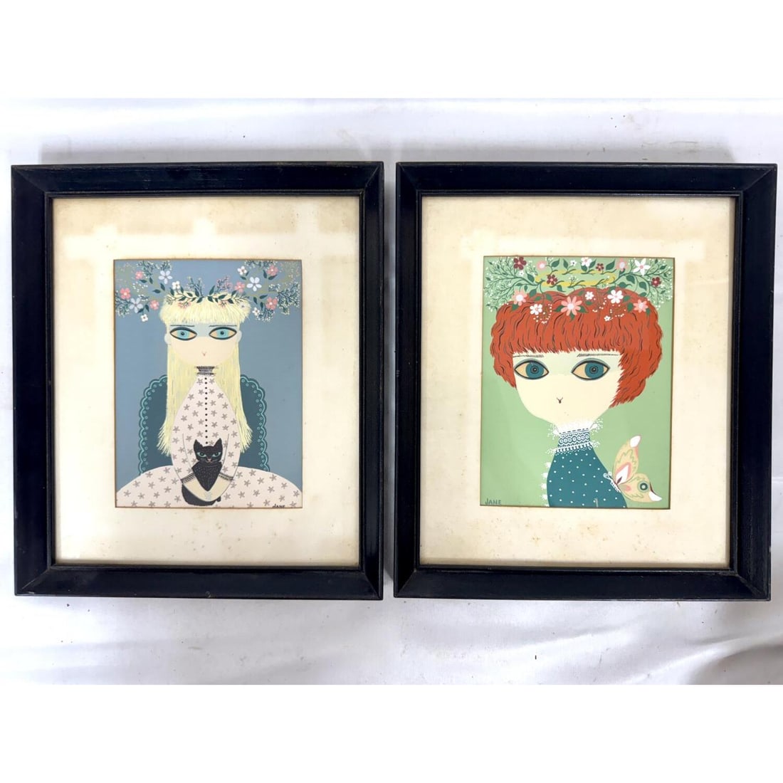 Lot of 2 Paintings Signed "Jane" (1 of 4)