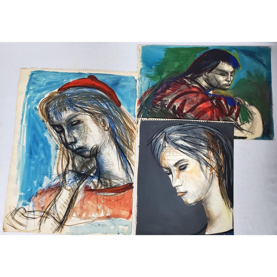 Josef Presser, American (1907-1967) 3 Paintings (1 of 5)