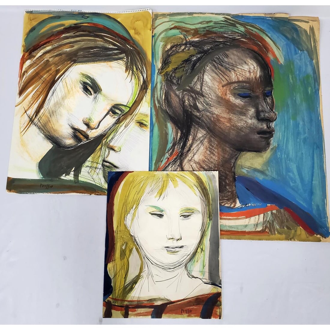 Josef Presser, American (1907-1967)  3 Paintings (1 of 5)