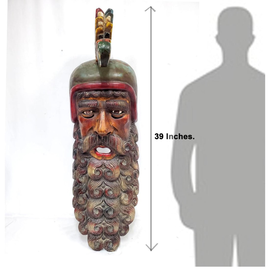 Monumental Old Mexican Guerrero Wood Festival Mask (1 of 6)