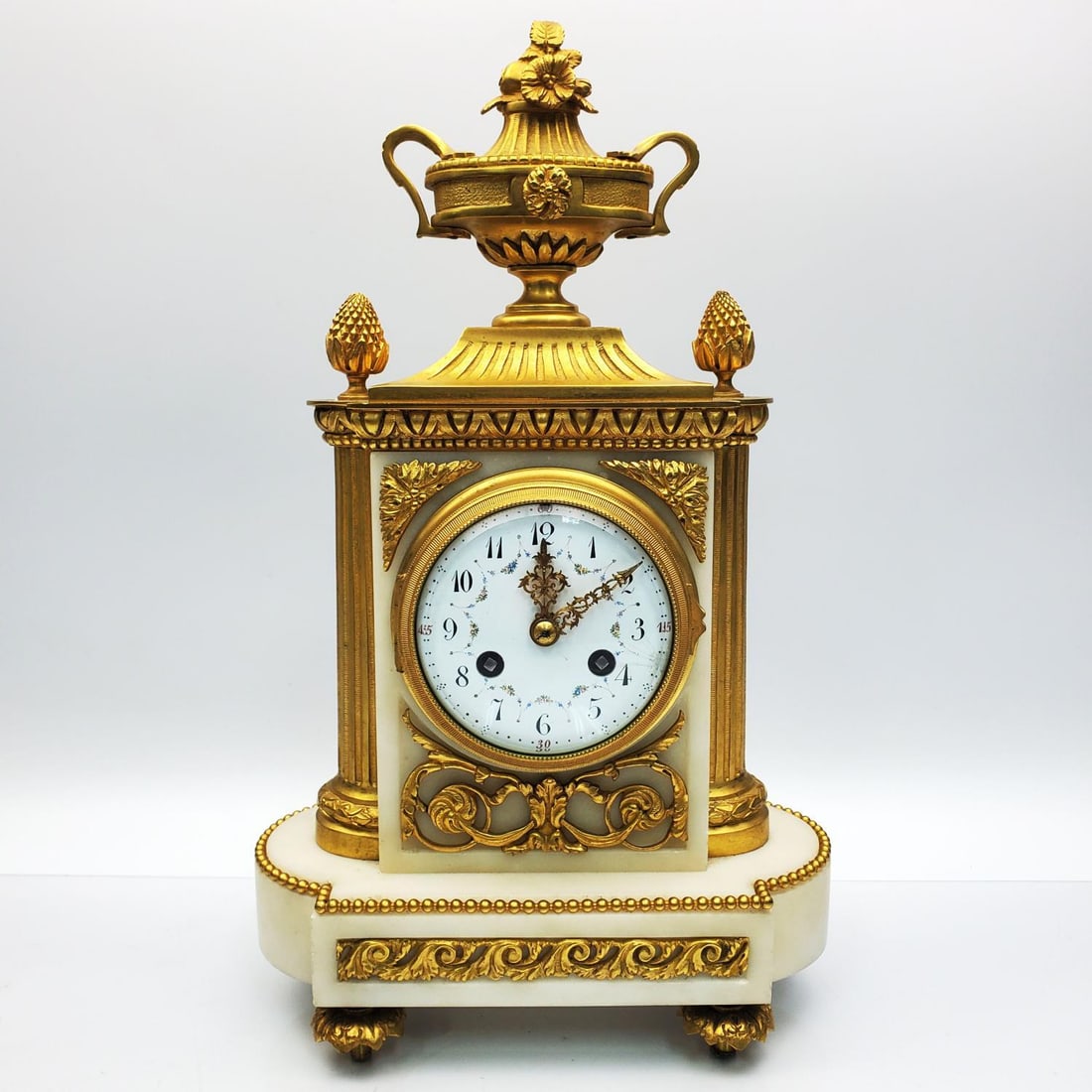 Antique Dore Bronze & Marble French Mantel Clock (1 of 7)
