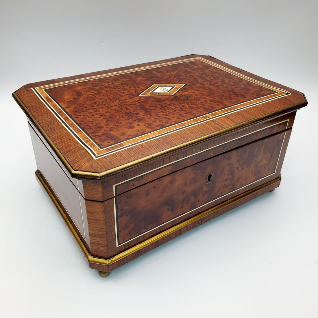 Paul Sormani Antique 19thC. French Inlaid Wood Box (1 of 6)