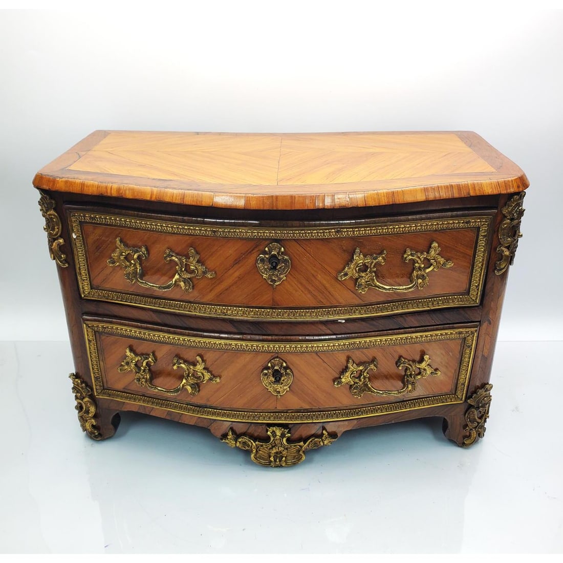 Antique German Dresden Walnut/Bronze Cabinet (1 of 8)