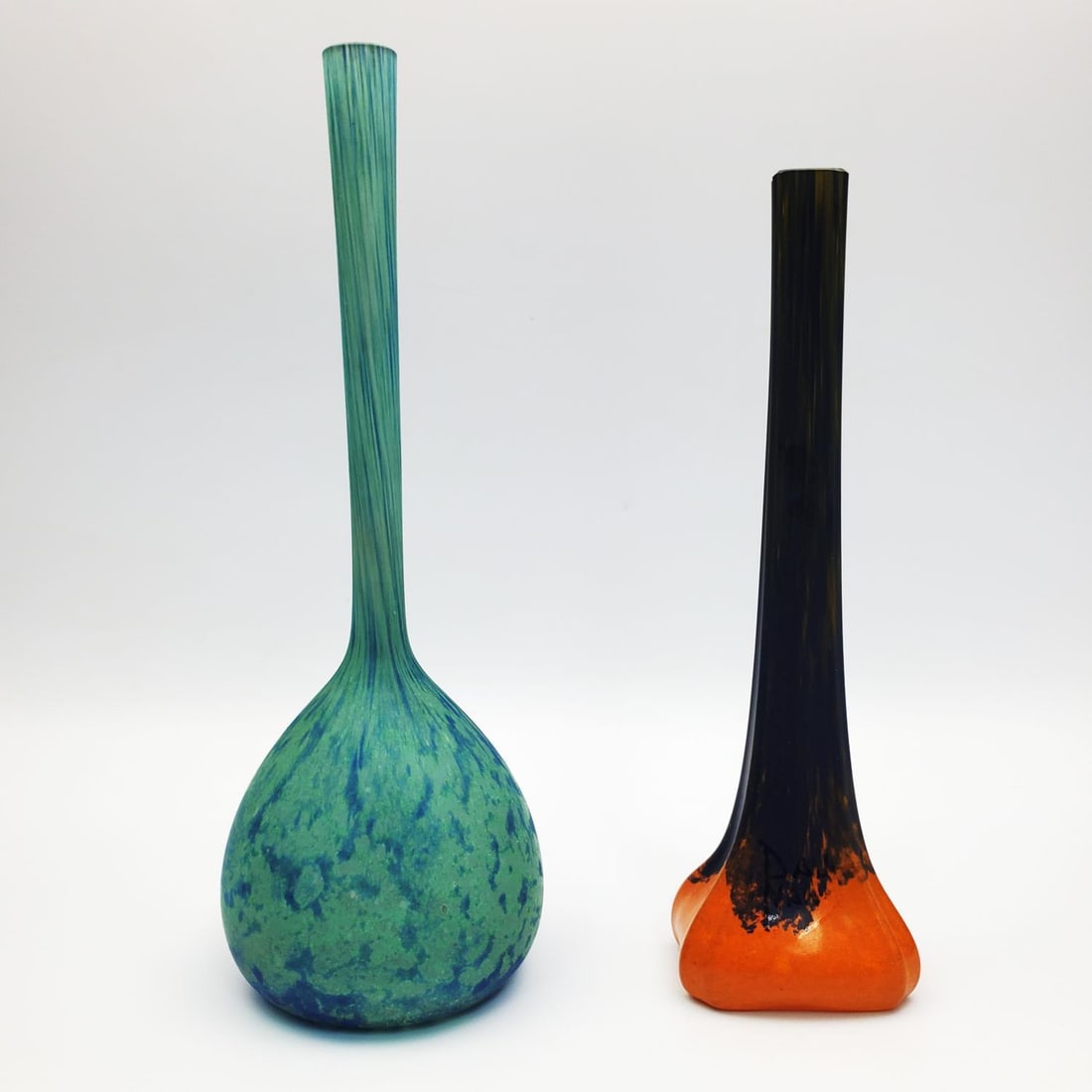 Daum Nancy Lot of 2 Art Deco Vases: Daum Nancy Lot of 2 Art Deco Vases. Both Are Fully Signed. Condition: Excellent. Dimensions: Taller-H-9.75". Provenance: From a New York City Home. Please note the absence of a Condition Report does n