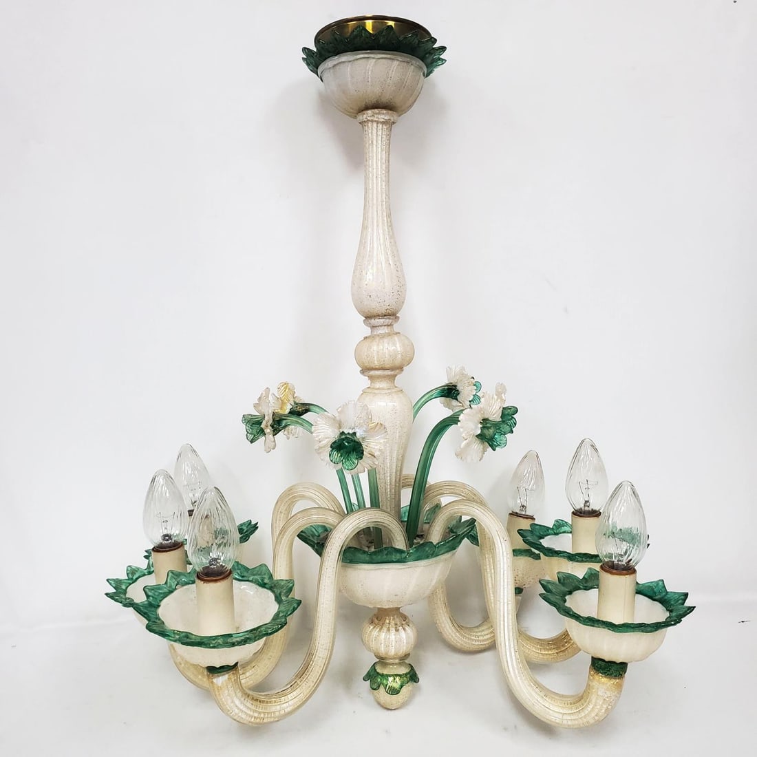 Large Vintage Murano Venetian Glass Chandelier (1 of 5)