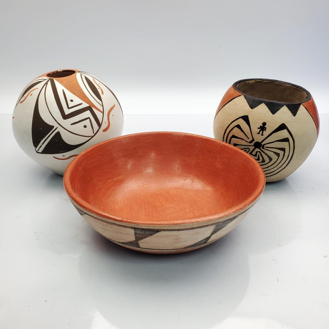 Lot of 3 Signed Native American Pottery Items (1 of 6)