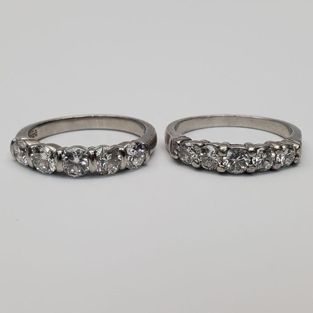 Lot of 2 Fine Platinum & Diamonds Rings (1 of 5)