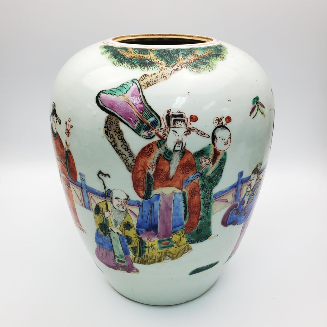 Antique Chinese Enamel Hand Painted Jar (1 of 4)