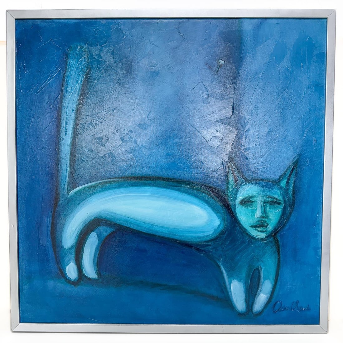 Attrib. Oleg Tselkov, Russian (1934-2021) Painting: Attributed to Oleg Tselkov, Russian (1934-2021) Painting, Acrylic on Canvas. Signed Lower Left.Condition: Generally Very Good. Dimensions: Sight L-30" x W-30". Frame L-31.5" x W-31.5". Provenance: Fro