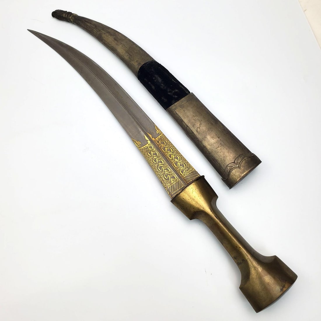 Antique Mughal Indian Persian Gold Inlay Dagger (1 of 5)