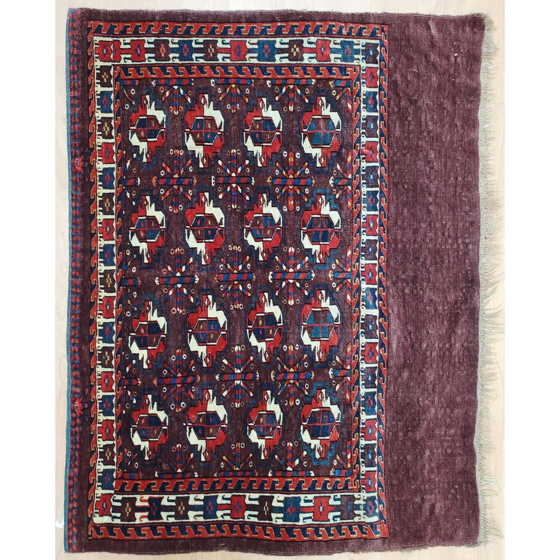 Antique 19th C Turkmenistan "Yomut Chuval" Rug (1 of 5)