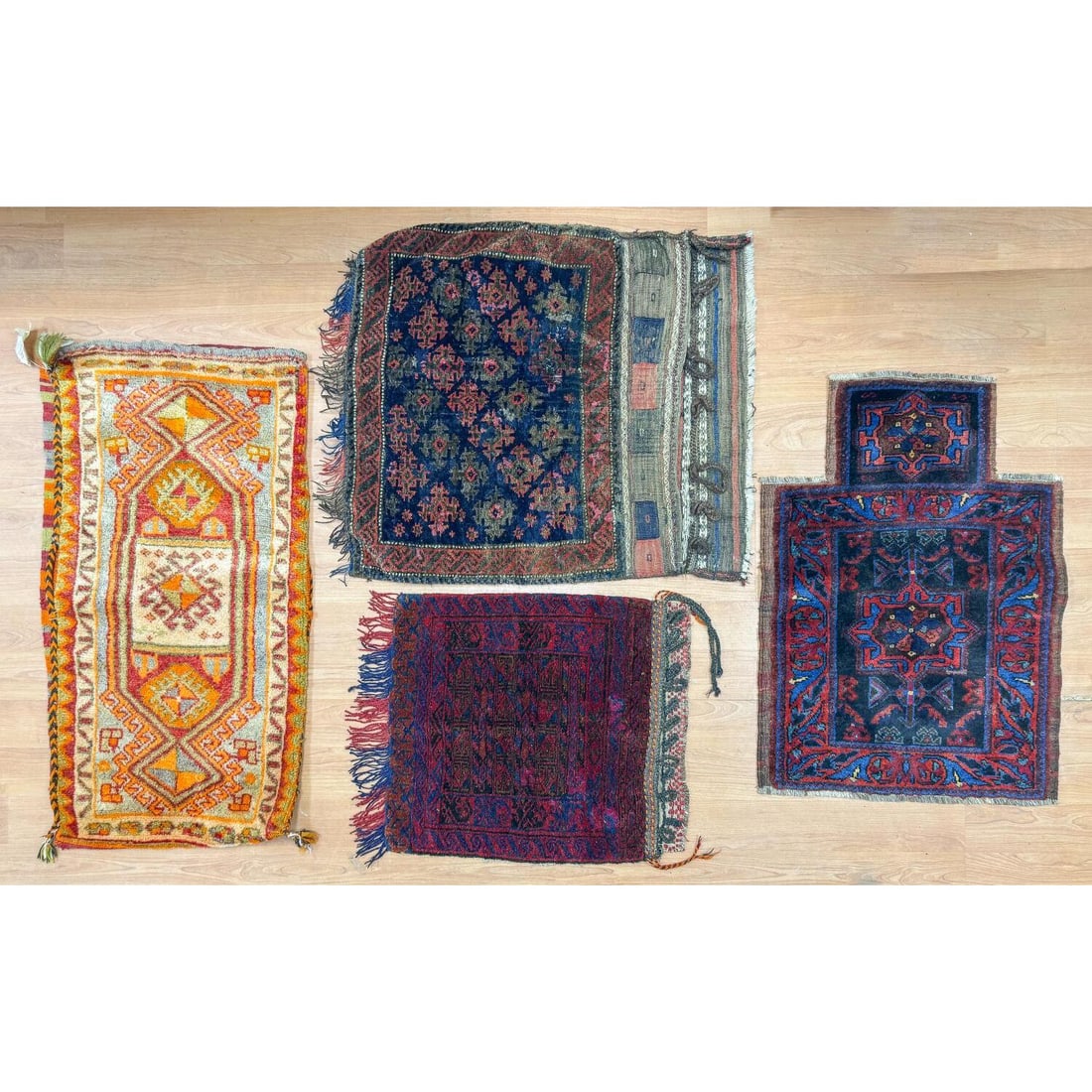 Lot of 4 Antique Rugs Incl. 2 Afghan Baluch Rugs (1 of 7)