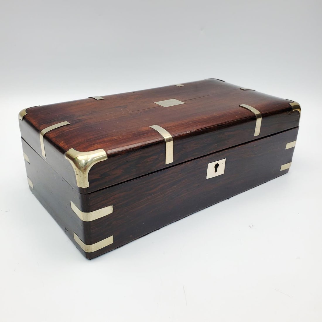 Antique Burled Walnut Box w/ Inlay Banding (1 of 4)