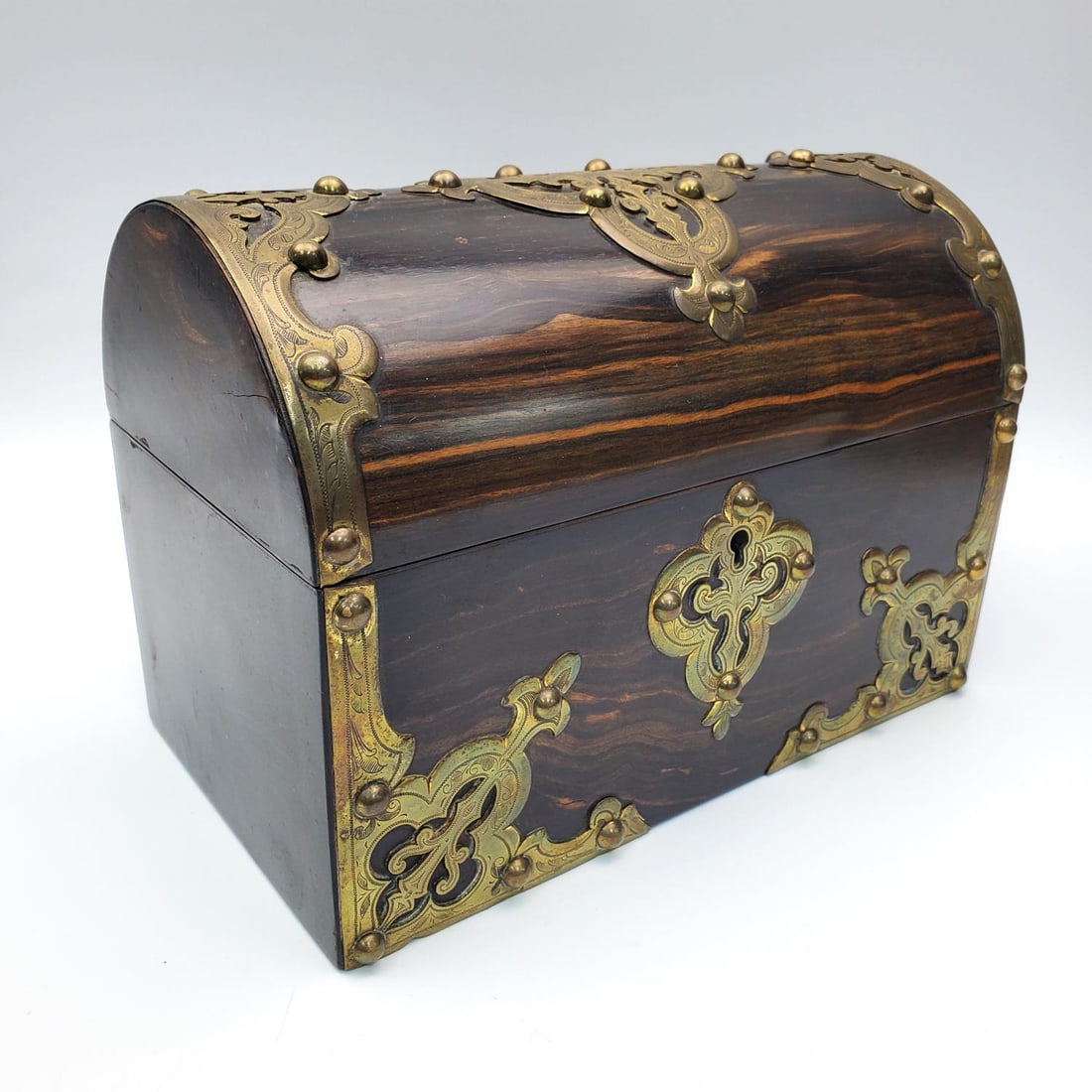 Antique Victorian Coromandel Wood Domed Letter Box (1 of 5)