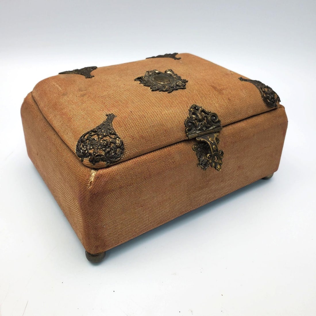 Antique 19th C. Victorian Upholstered Jewelry Box (1 of 4)