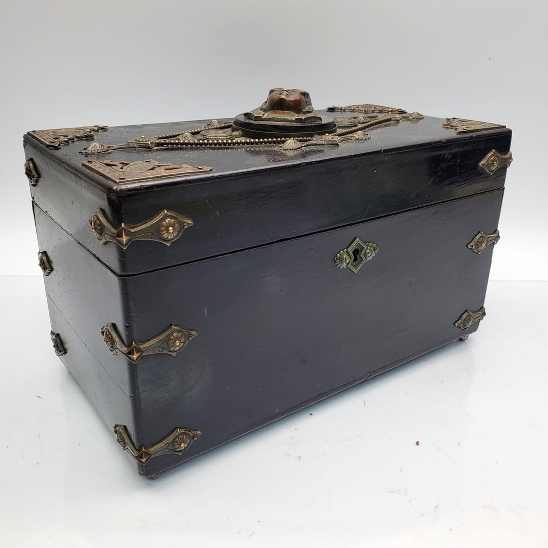 Antique French Ebonized Wooden Box (1 of 8)