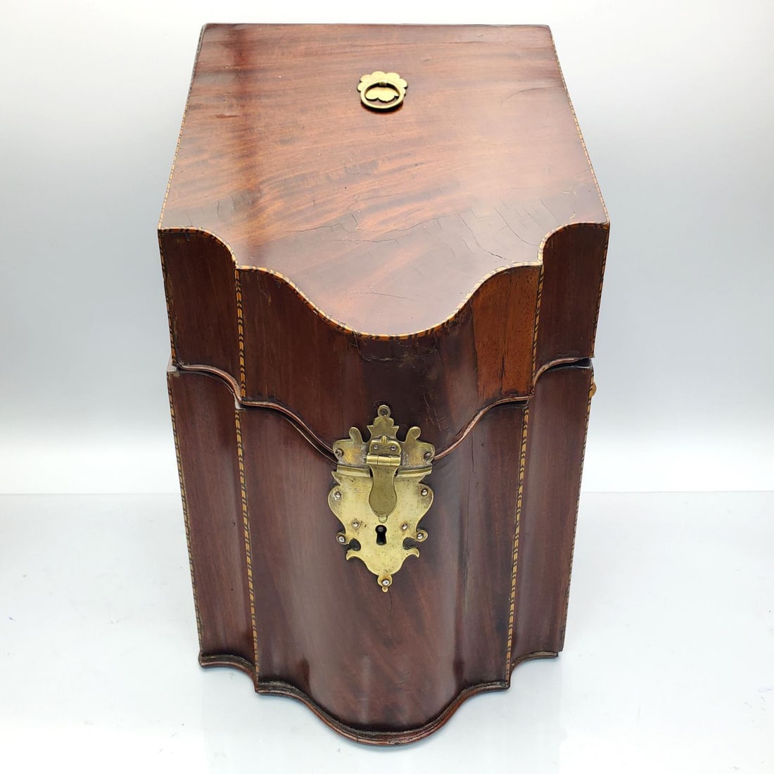 Antique Mahogany Knife Box w/ Brass Mounts (1 of 5)