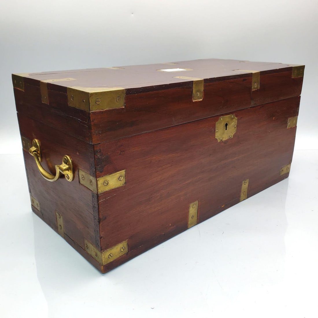 Antique. British Colonial Teak Wood Box (1 of 6)
